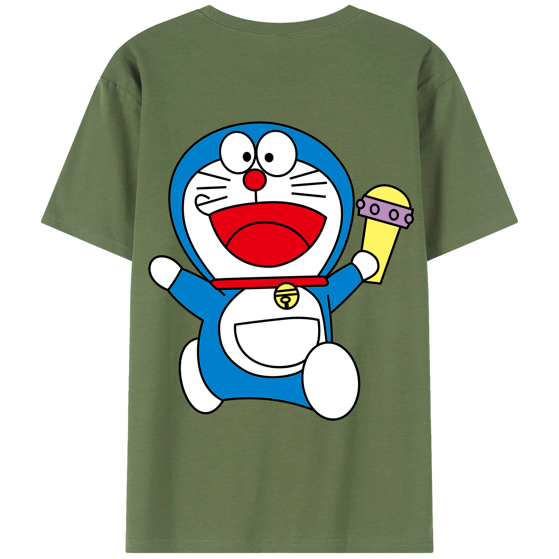 （画像用） ドラえもん Doraemon 綿100％ メンズ半袖Tシャツ（バックプリント） 通気性